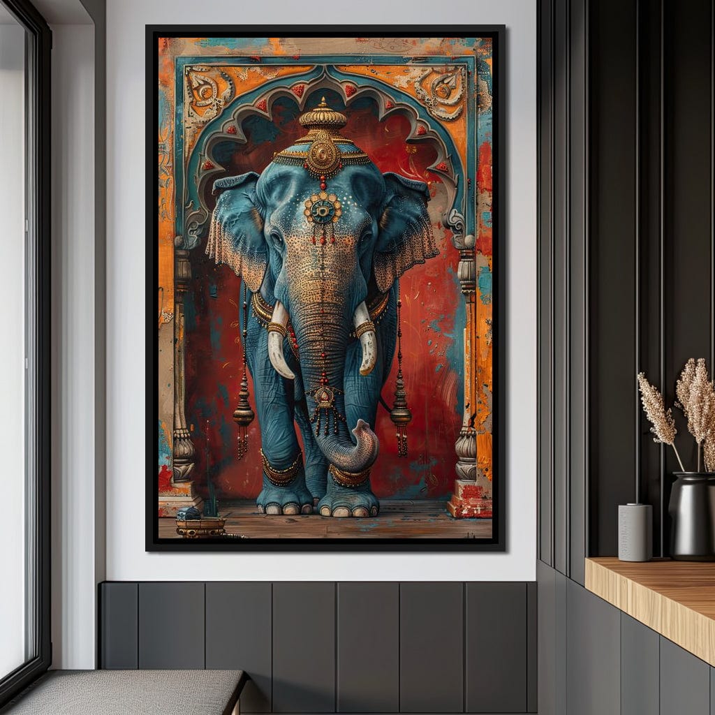 Majestic Sapphire Elephant Canvas Wall Art