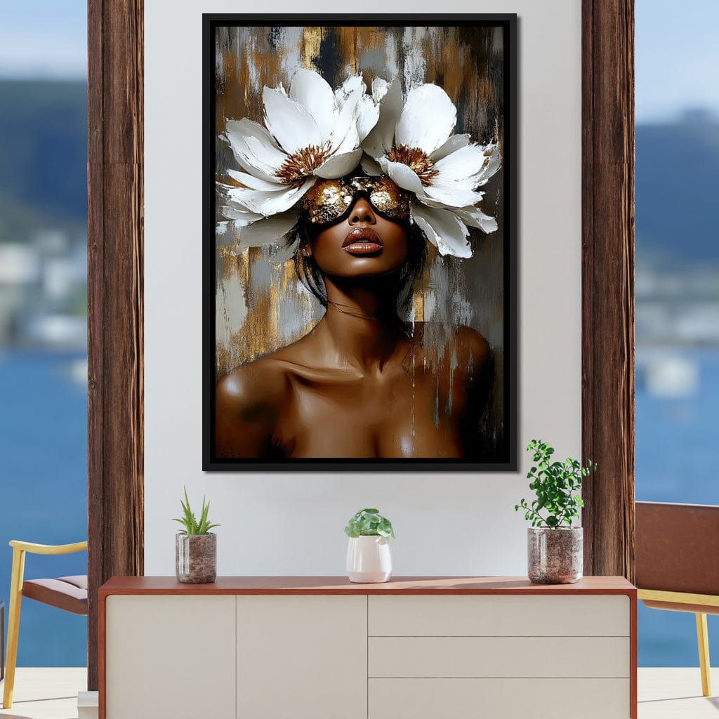 Golden Petals Envisioned Canvas Wall Art
