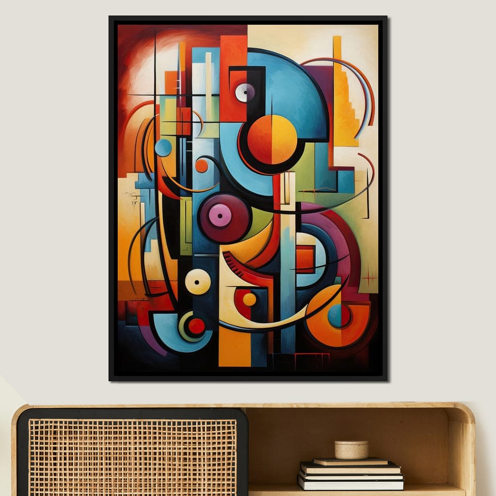 Mosaic of Colorful Cubism Canvas Wall Art