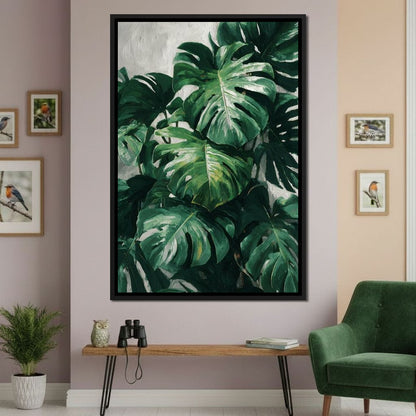 Monstera Garden Stillness Canvas Wall Art