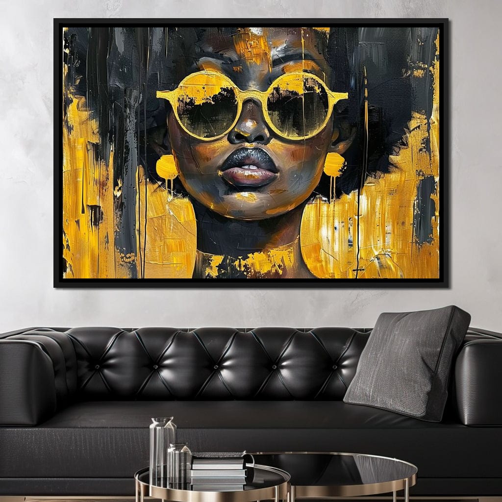 Golden Solitude Statement Canvas Wall Art