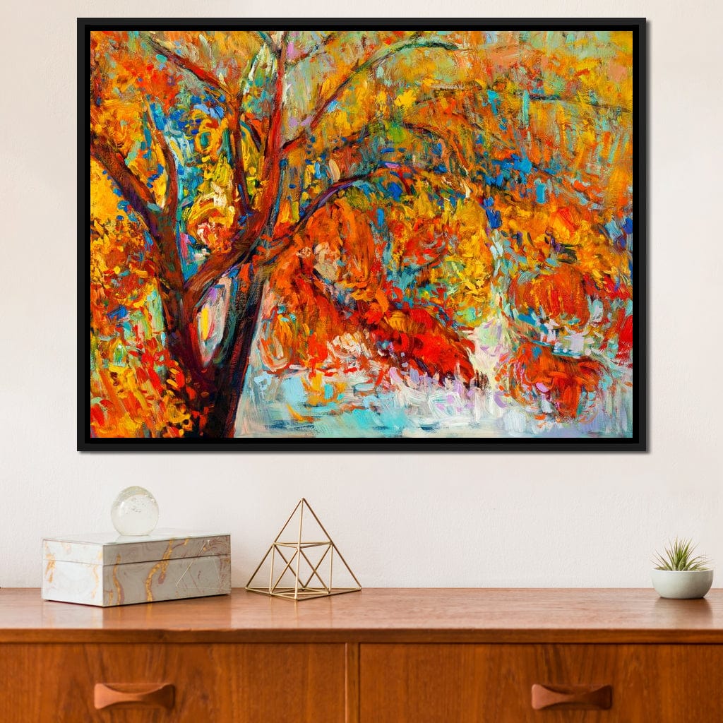 Red & Yellow Autumn Tree Canvas Wall Art