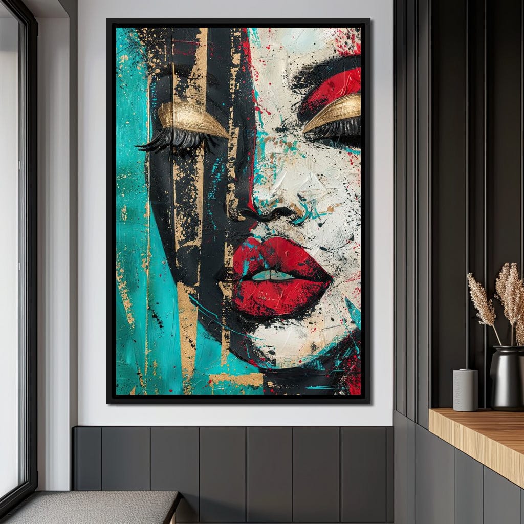 Golden Gaze Through Turmoil Canvas Wall Art