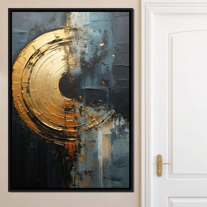 Abyssal Echoes in Gold Canvas Wall Art