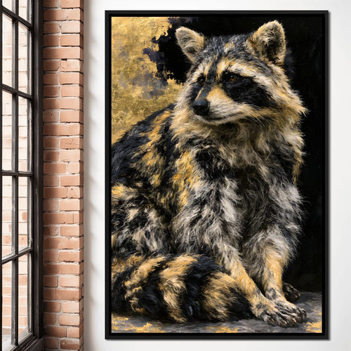 Midnight Bandit of Gilded Shadows Canvas Wall Art