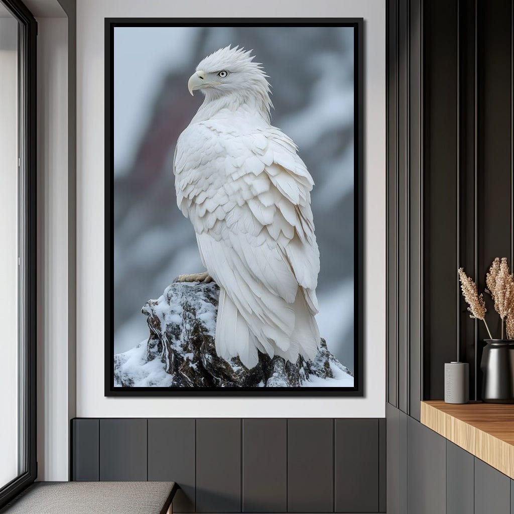 Majestic Winter Hawk Sentinel Canvas Wall Art