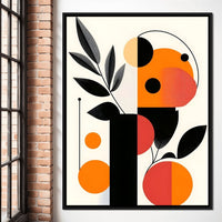 Mid Century Citrus Geometry Canvas Wall Art