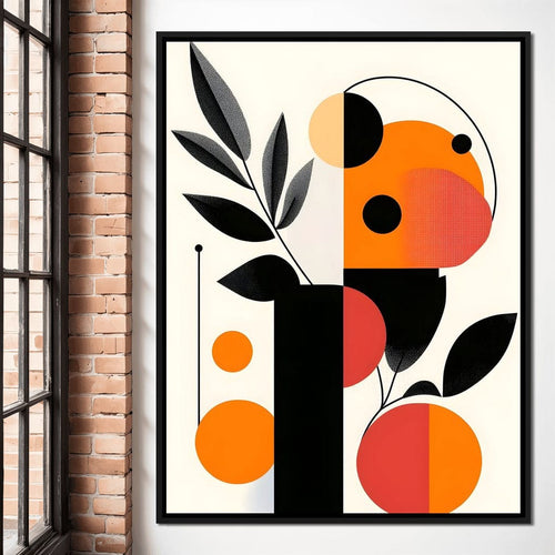 Mid Century Citrus Geometry Canvas Wall Art