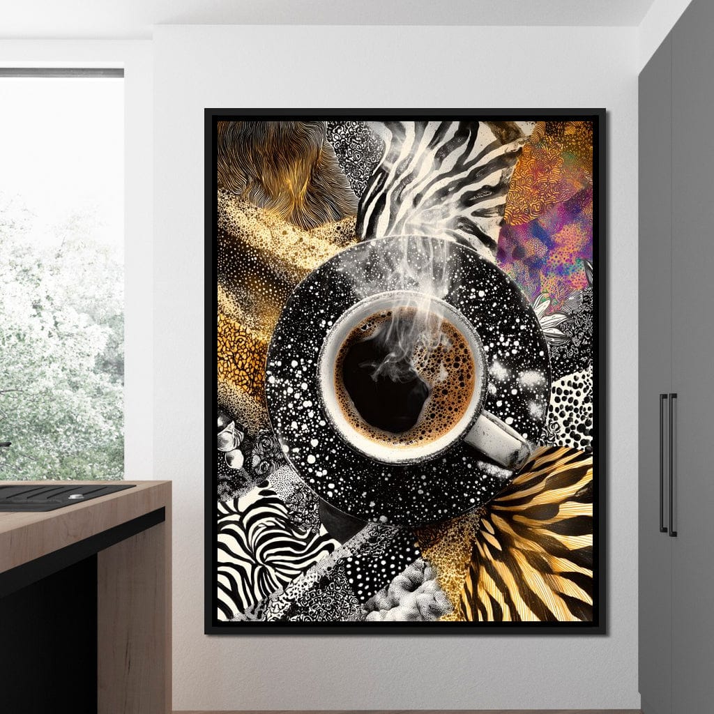 Cosmic Coffee Safari Dream Canvas Wall Art