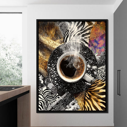 Cosmic Coffee Safari Dream Canvas Wall Art