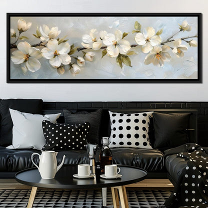 Blossoming Alabaster Flowers Canvas Wall Art