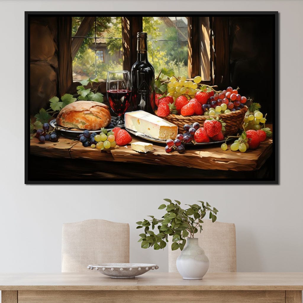 Fruit Cheese Wine 1 Canvas Wall Art