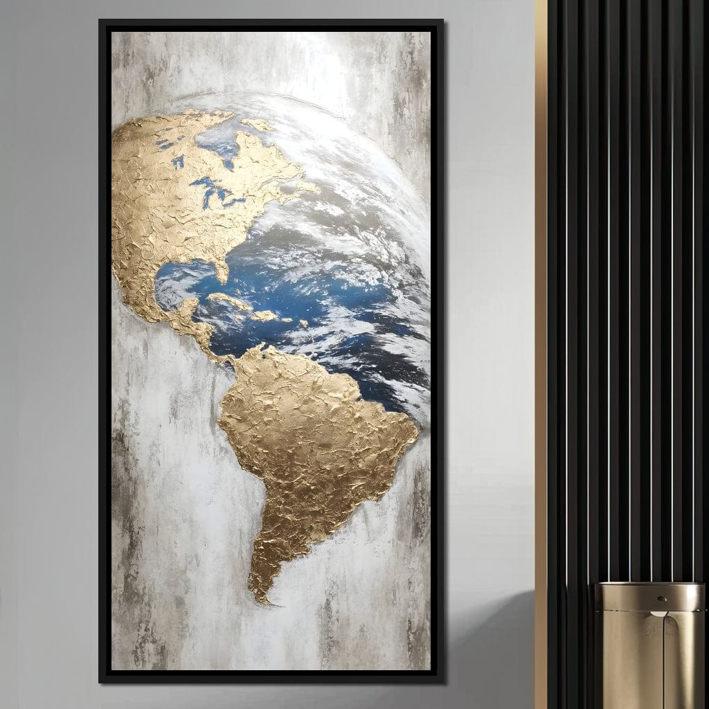 Golden Earth Reflection Canvas Wall Art