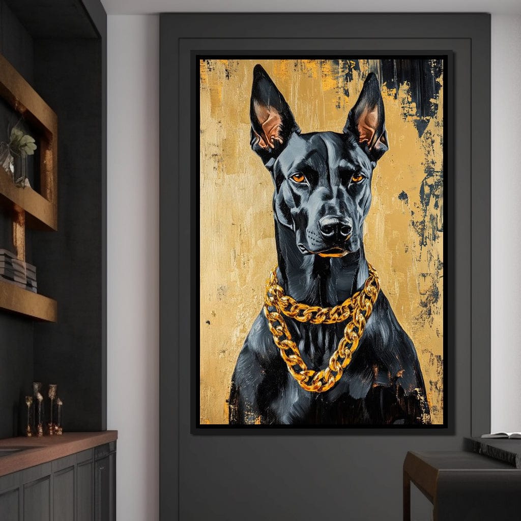 Bold Dog in Gold Canvas Wall Art