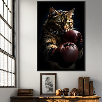 Cat Pugilist Canvas Wall Art