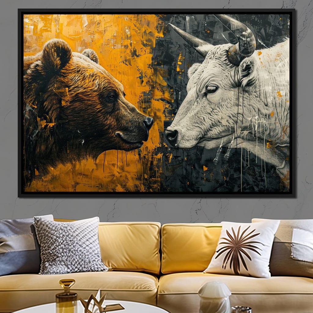 Bear & Bull Majestic Beast Enchantment Canvas Wall Art