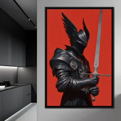 Midnight Vanguard Knight Oath Canvas Wall Art