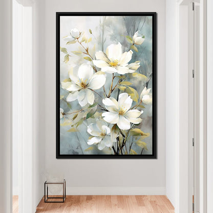 Ethereal Blooms in Mist Canvas Wall Art