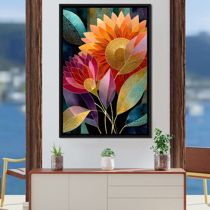 Radiant Blooming Spectrum Canvas Wall Art