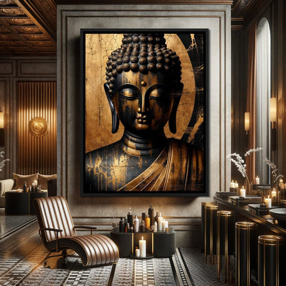 Buddha's Aura of Serenity Canvas Wall Art