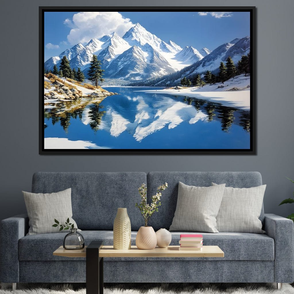 Mountain Reflections Tranquil Canvas Wall Art