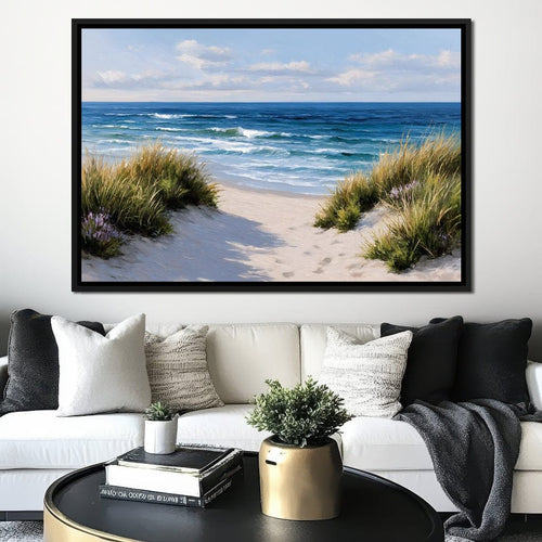 Waves Beyond the Dune Pathway Canvas Wall Art