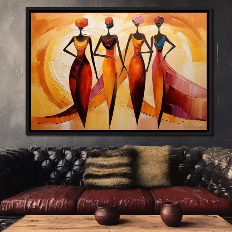 Golden Maroon Elegance Canvas Wall Art