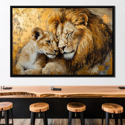 Golden Lions Canvas Wall Art