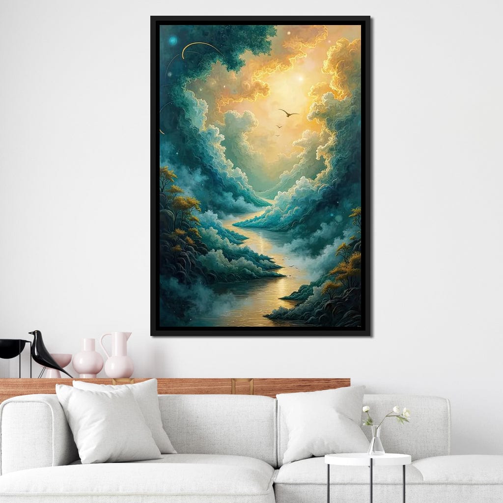 Golden Path Through Dreams Canvas Wall Art