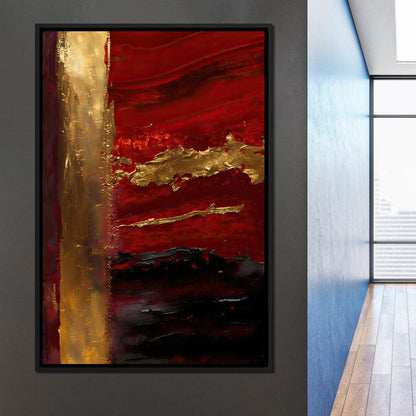 The Lush Layers Collection: Dark Red & Gold 04 Canvas Wall Art