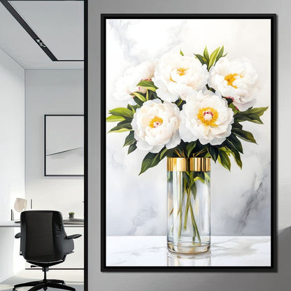 Opulent Peony Elegance Canvas Wall Art