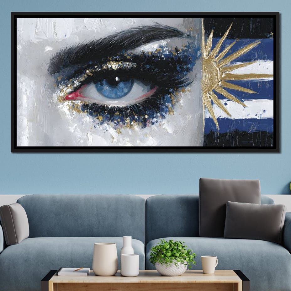 Golden Sun Blue Eye Canvas Wall Art