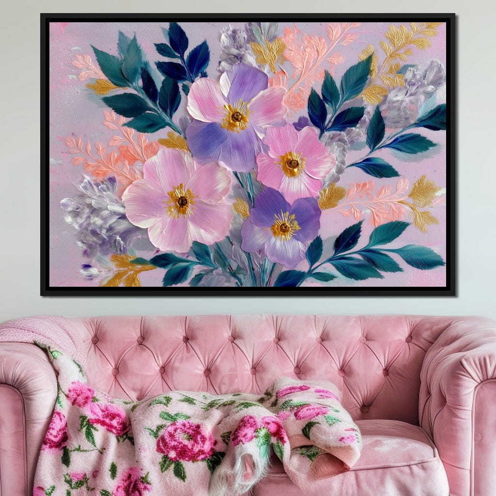 Pastel Peony Garden Glow Canvas Wall Art