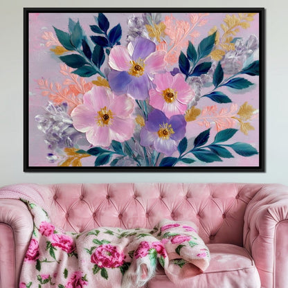 Pastel Peony Garden Glow Canvas Wall Art