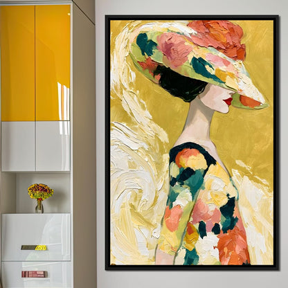 Golden Garden Gala Silhouette Canvas Wall Art