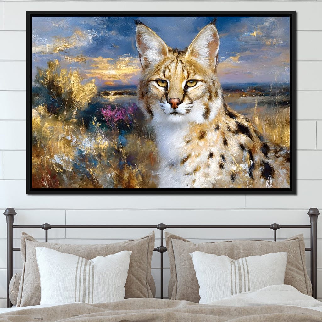 Savanna Serval Sunset Glow Canvas Wall Art