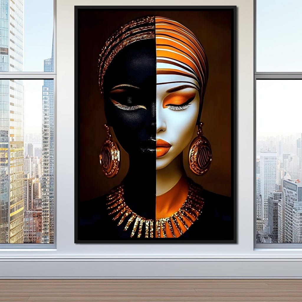 Elegant Duality Portrait Canvas Wall Art