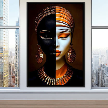 Elegant Duality Portrait Canvas Wall Art