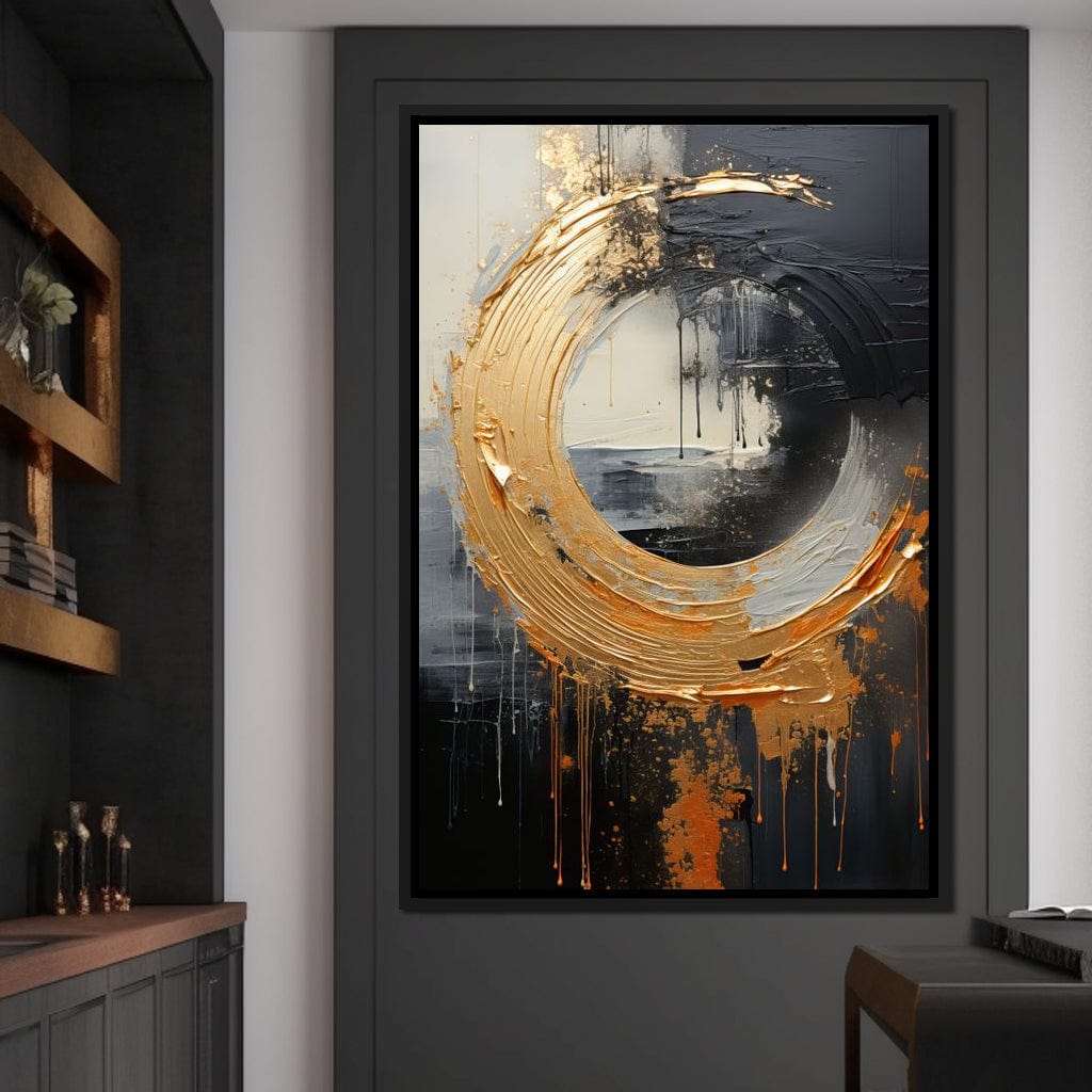 Abyssal Gold Embrace Canvas Wall Art