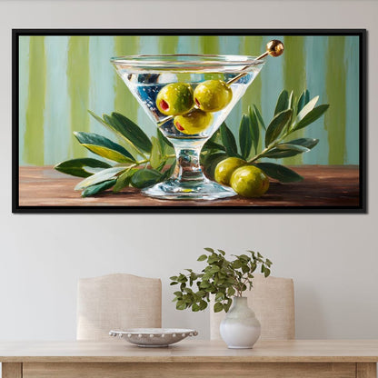 Olive Martini Still Life Delight Canvas Wall Art