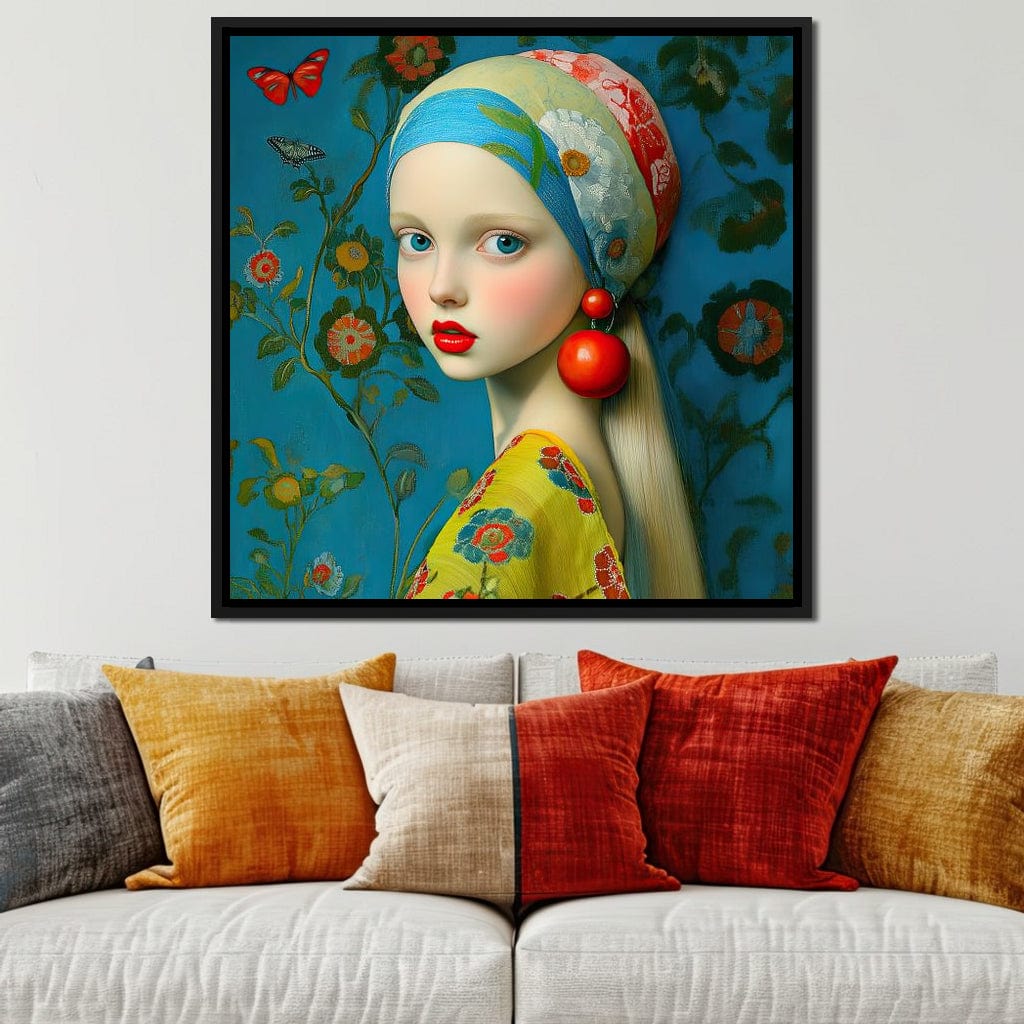 The Girl with the Scarlet Earring Canvas Wall Art