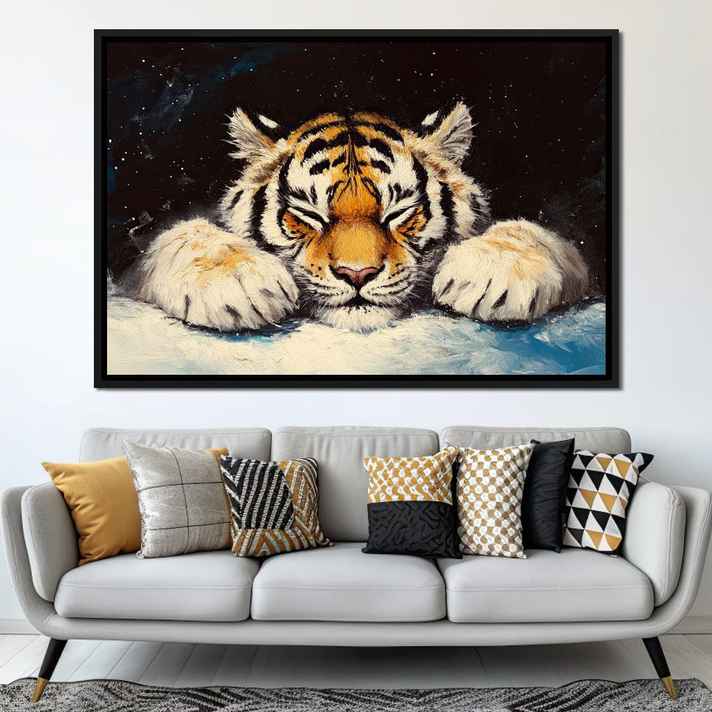Slumbering Tiger Canvas Wall Art