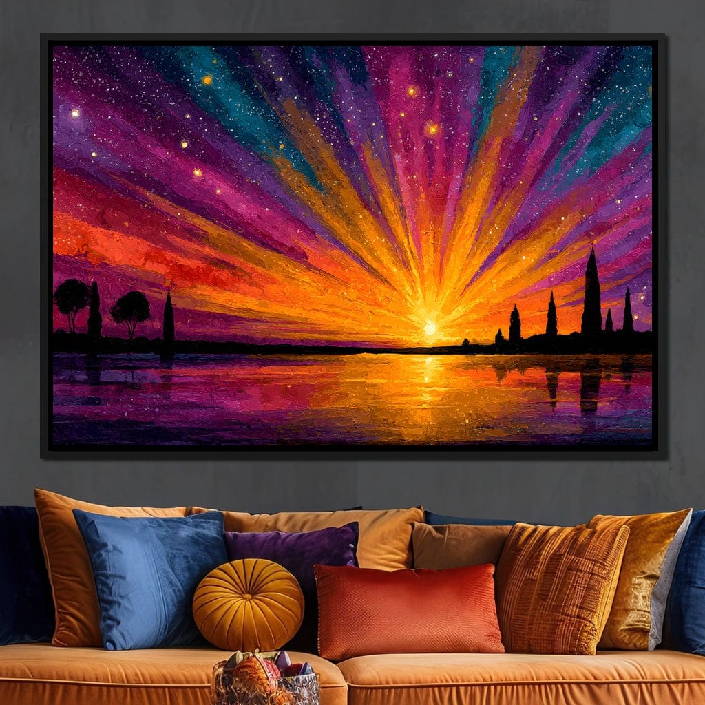 Vibrant Celestial Horizon Canvas Wall Art