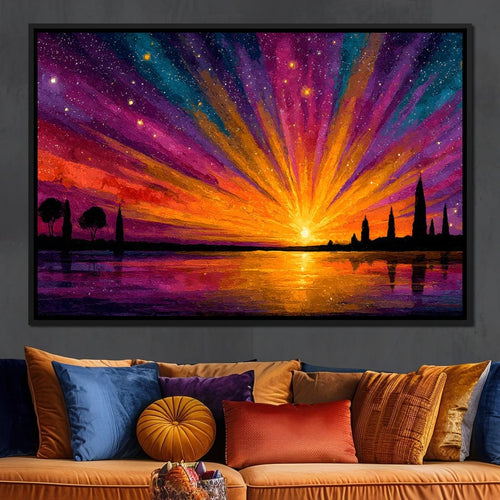 Vibrant Celestial Horizon Canvas Wall Art