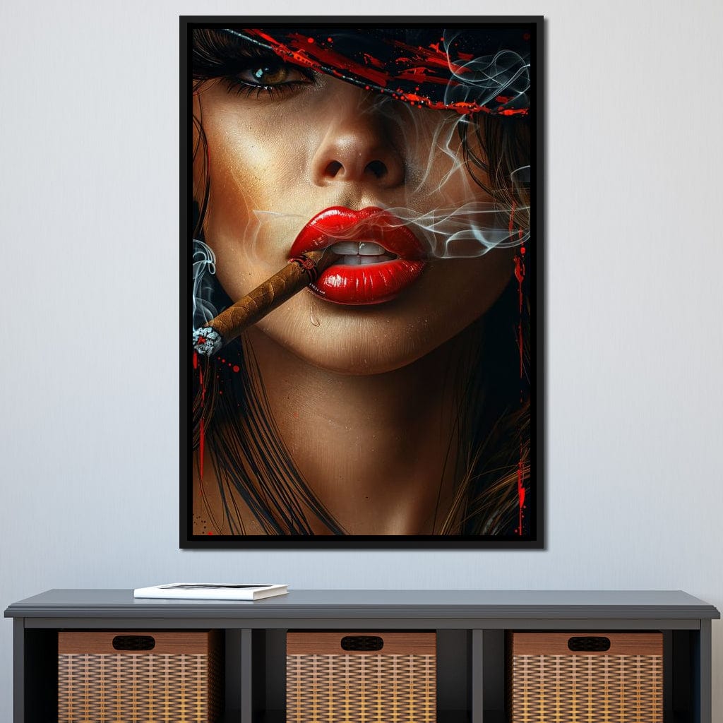 Sultry Smoke and Sable Tresses Canvas Wall Art