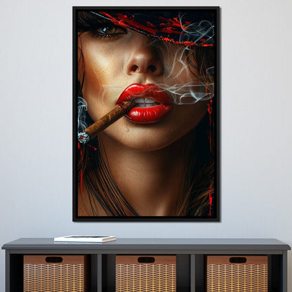 Sultry Smoke and Sable Tresses Canvas Wall Art