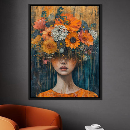 Blossoming Silence Dripping Gold Canvas Wall Art