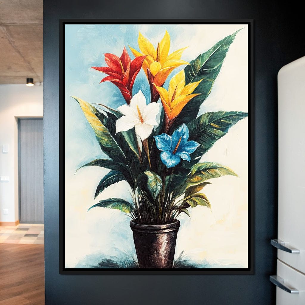 Tropical Bloom Flowers Canvas Wall Art