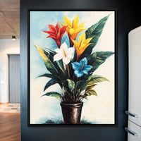 Tropical Bloom Flowers Canvas Wall Art