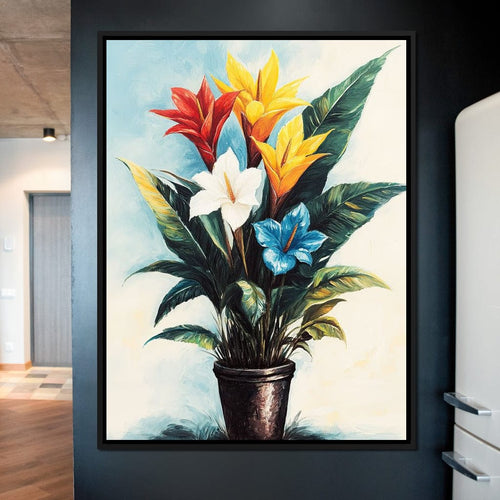 Tropical Bloom Flowers Canvas Wall Art